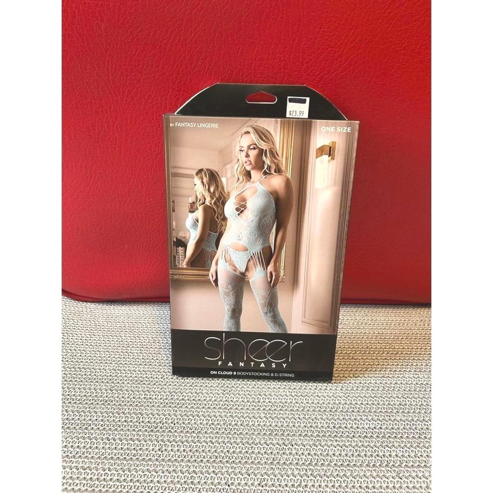 Fantasy‎ Lingerie On Cloud 9 Blue Lace Bodystocking G-String Set OS